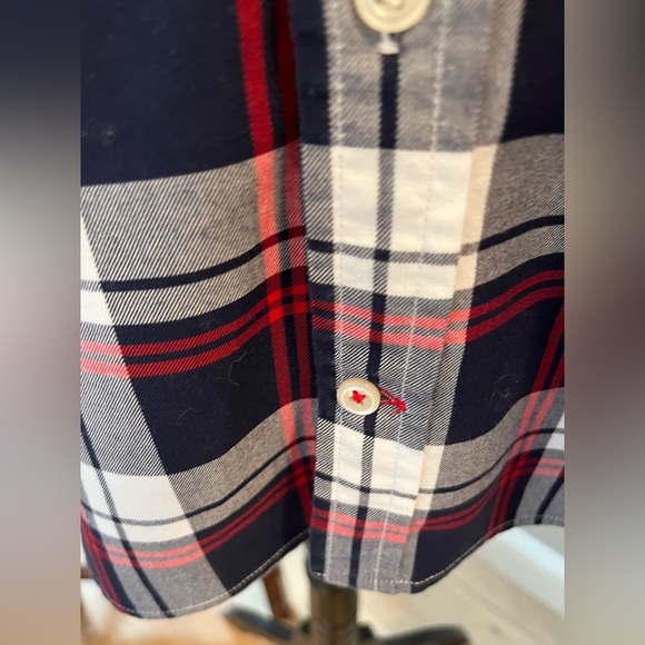 TOMMY HILFIGER Shirt Tartan Plaid Button Down Long Sleeve Red White Blue. - Picture 4 of 9